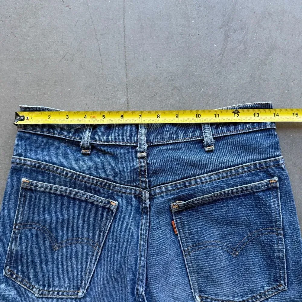 Vintage 70s Levi’s Big E Size 28 Custom Jean Skirt Denim USA Orange Tab